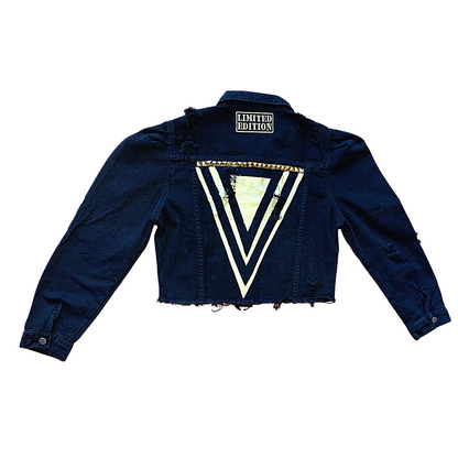 Limited Edition Golden Triangles Crop Jean Jacket