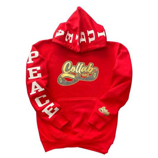 Collab Wear Build Peace Red Hoodie