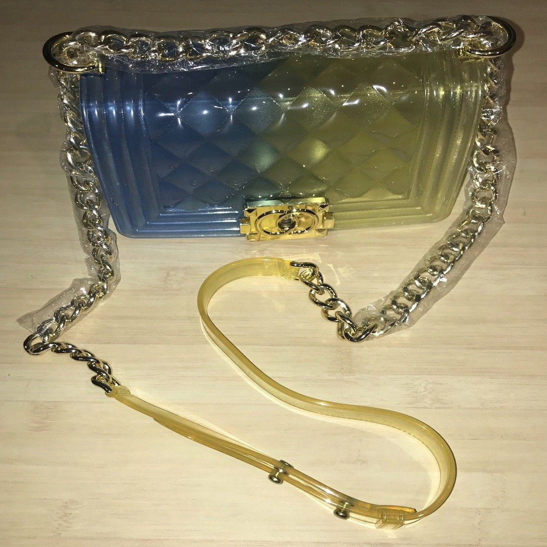 Clear Colorful Transparent Jelly Purse Gradient Candy Color Crossbody Bags